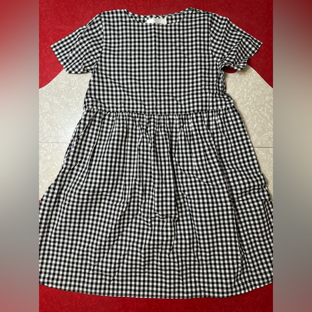 Tradlands Nico Linen Gingham Dress - Size Medium